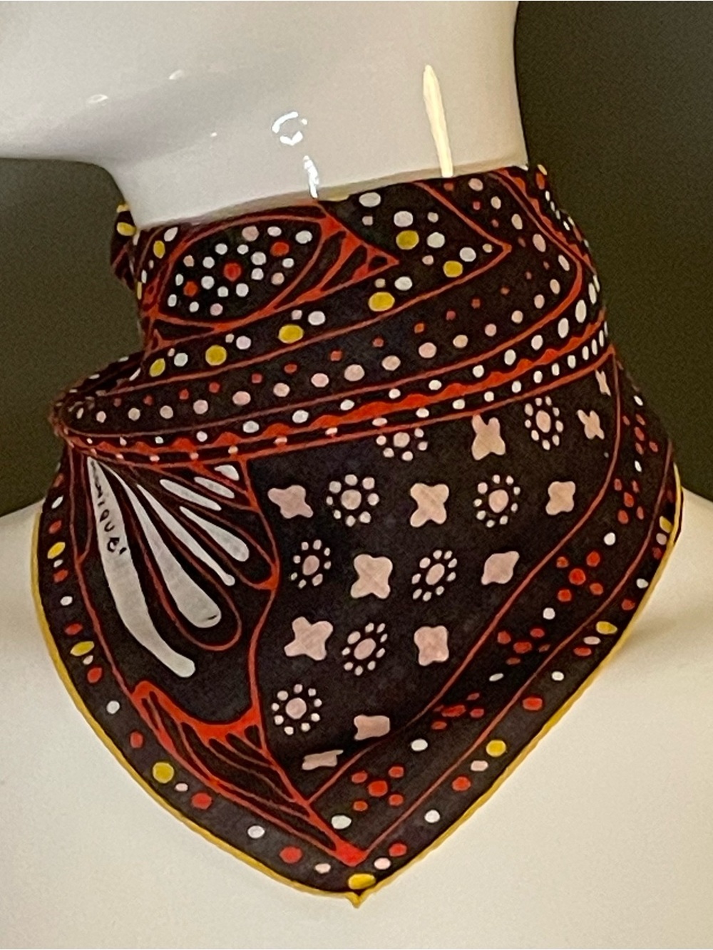 Vintage 70s Monique Cotton Scarf Bandana 14 In Sq Excellent Cond Boho Hippy